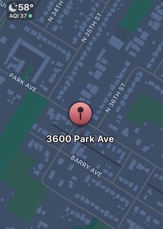 Map image of 3600 Park Ave