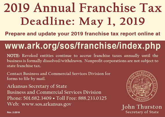 how much is arkansas franchise tax
