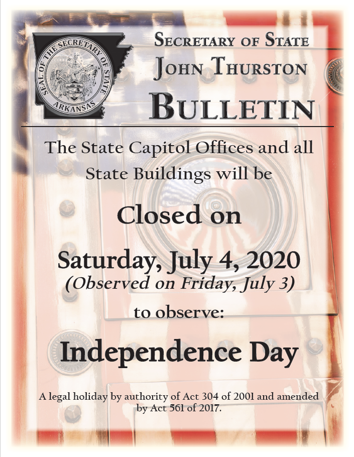 July 4, 2020 Holiday Bulletin