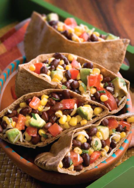 Black Bean and Corn Pitas