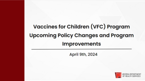 Making Improvements to the Vaccines for Children (VFC) Program