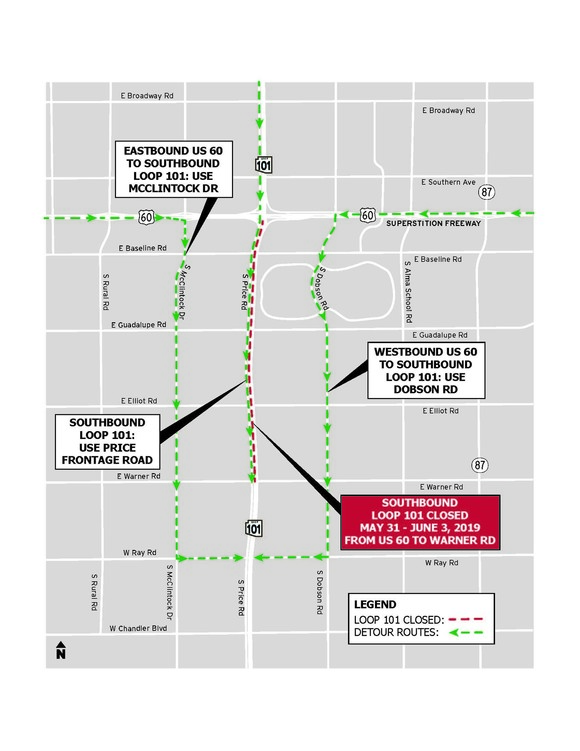 Updated L101 detour map