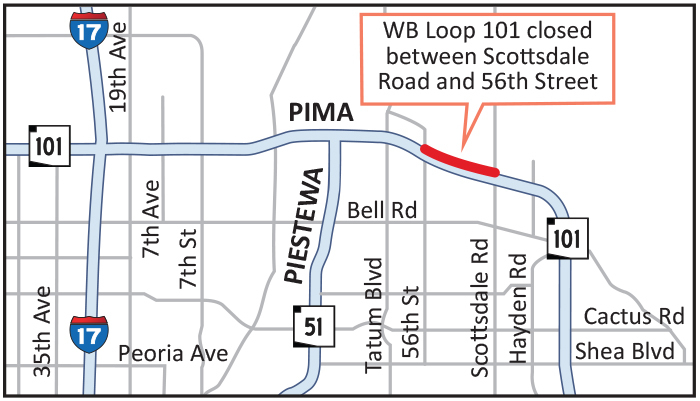 Sept. 6 - 9 weekend closure map