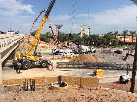 Recent drilled-shaft operations at Loop 101 bridge at Chandler Boulevard