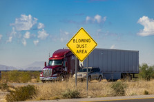 Blowing dust area sign