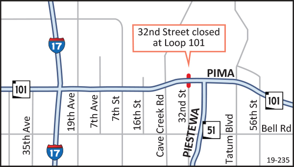 Weekend closure map Nov. 15-18, 2019