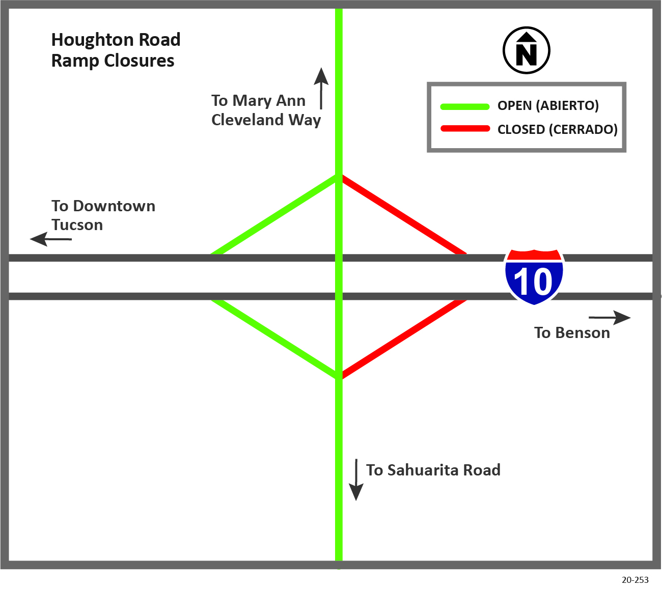 REMINDER Ramp from Houghton Road to eastbound Interstate 10 to