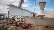 Crews place girders for I-17 bridge at Central Avenue in Phoenix