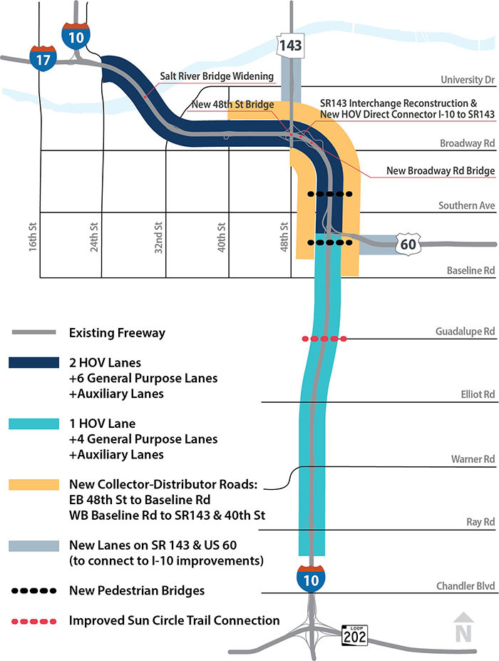 I-10 Broadway Curve Improvement Project Map