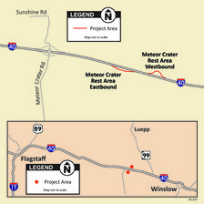 Meteor Crater Rest Area map