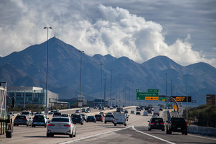 Eastbound Loop 101 with McDowell Mountains in the background