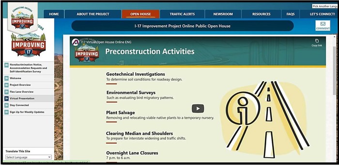 Visit improvingi17.com to participate in the online open house