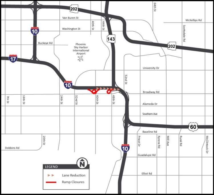 Plan for lane and ramp restrictions on I-10 between 40th Street and ...