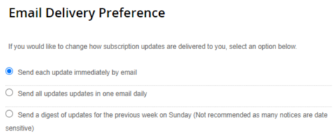 Email Delivery Preference