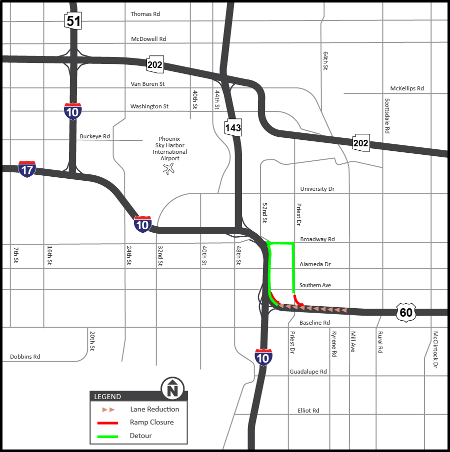 Plan for lane restrictions, ramp closures on westbound US 60 between ...