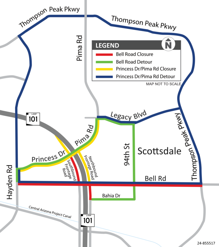 Bell Road and Princess Dr/Pima Road Overnight Closures and Detours