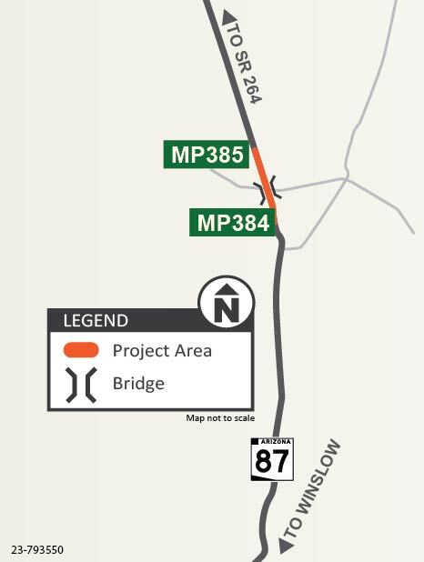 SR 87 Teesto Wash Bridge map