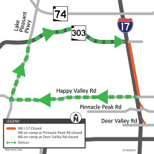 Map of detour route