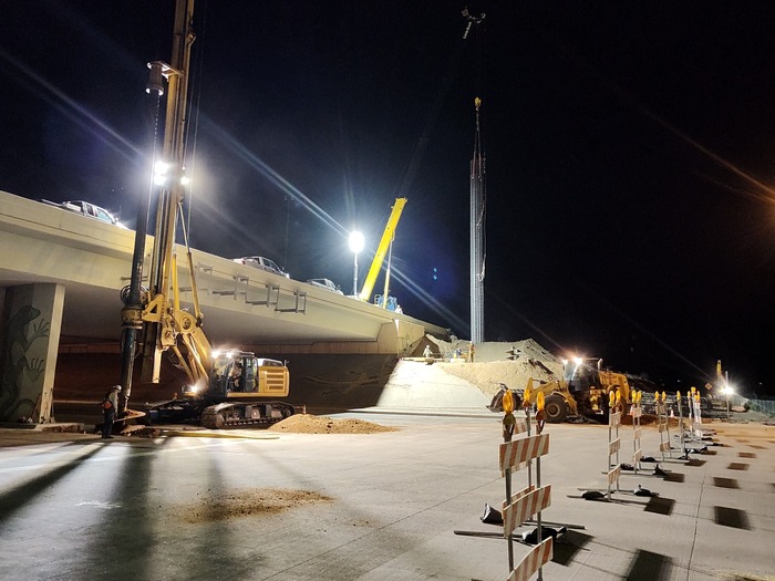 Photograph of bridge work at northbound Loop 101 and Bell Road