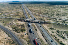 Aerial view of highway