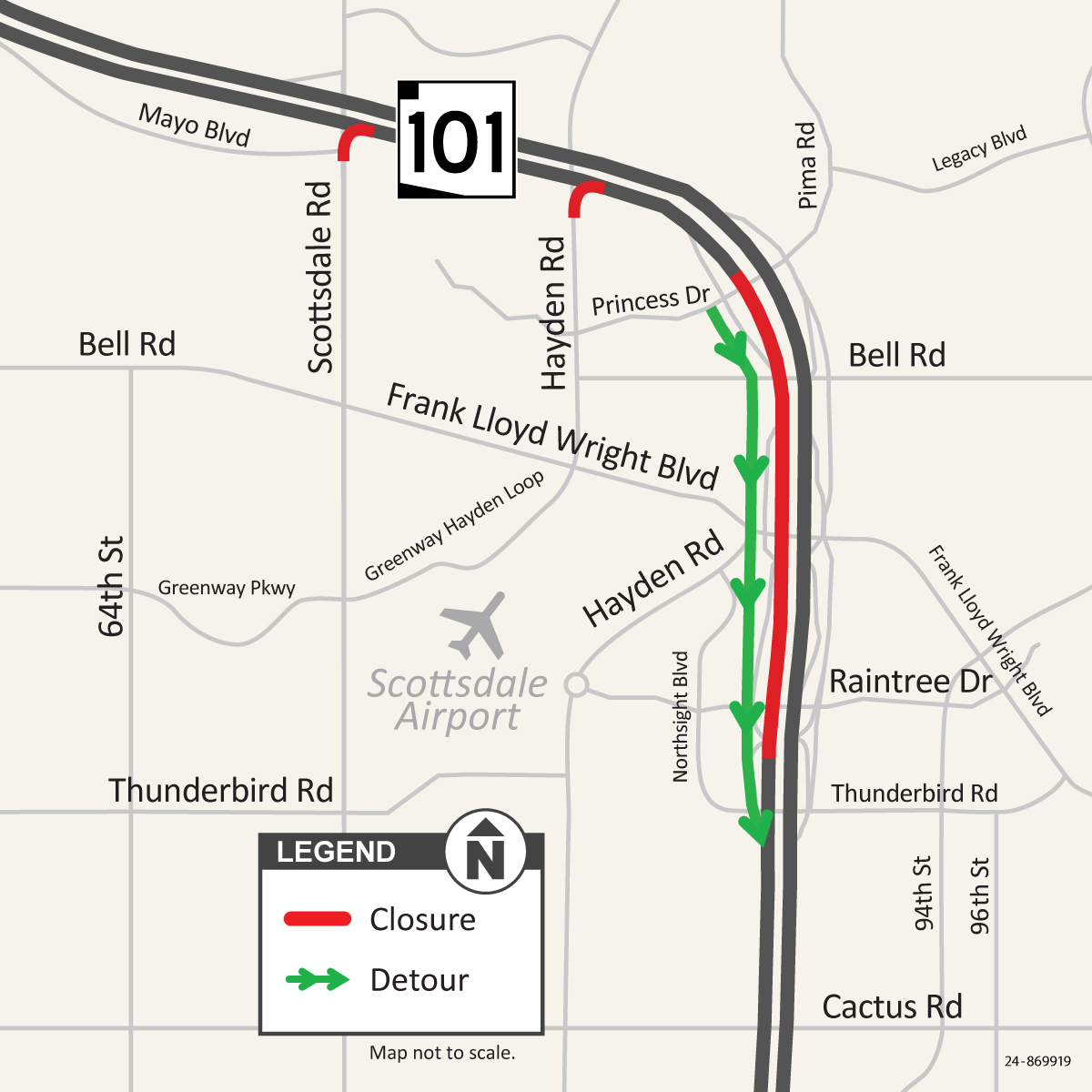 ap showing the closure location and recommended detour route