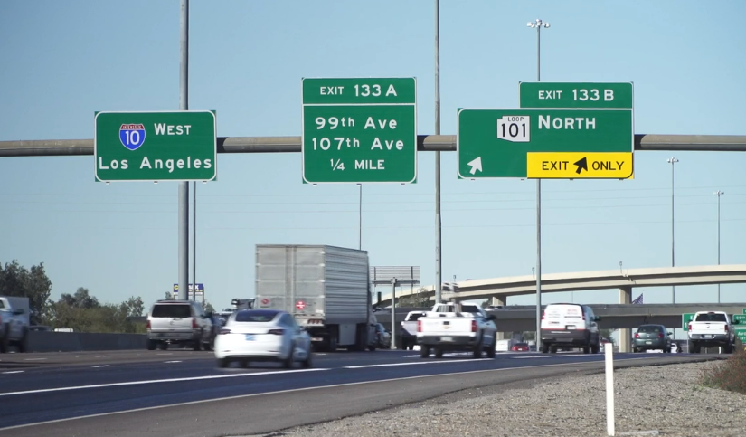 westbound I-10 at the Loop 101 interchange 