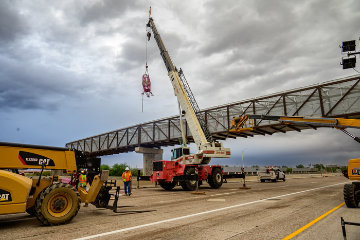 Crane lifting prickly pear fruit
