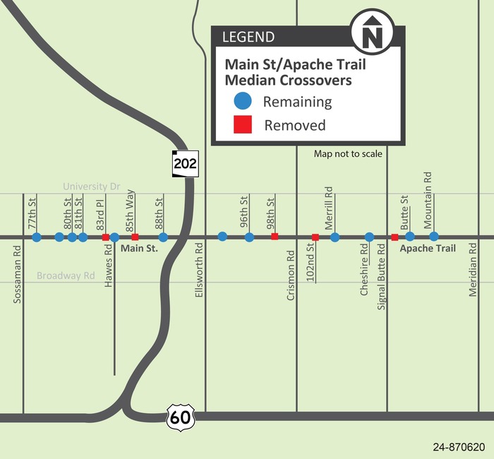 Crossover map for US 60X