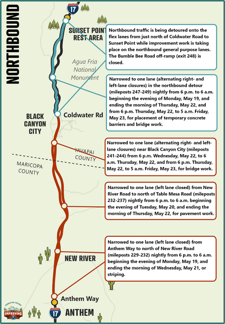 I-17 Northbound Map