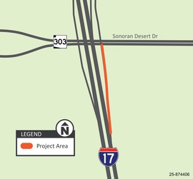 I-17 Sonoran Desert Drive off-ramp project area