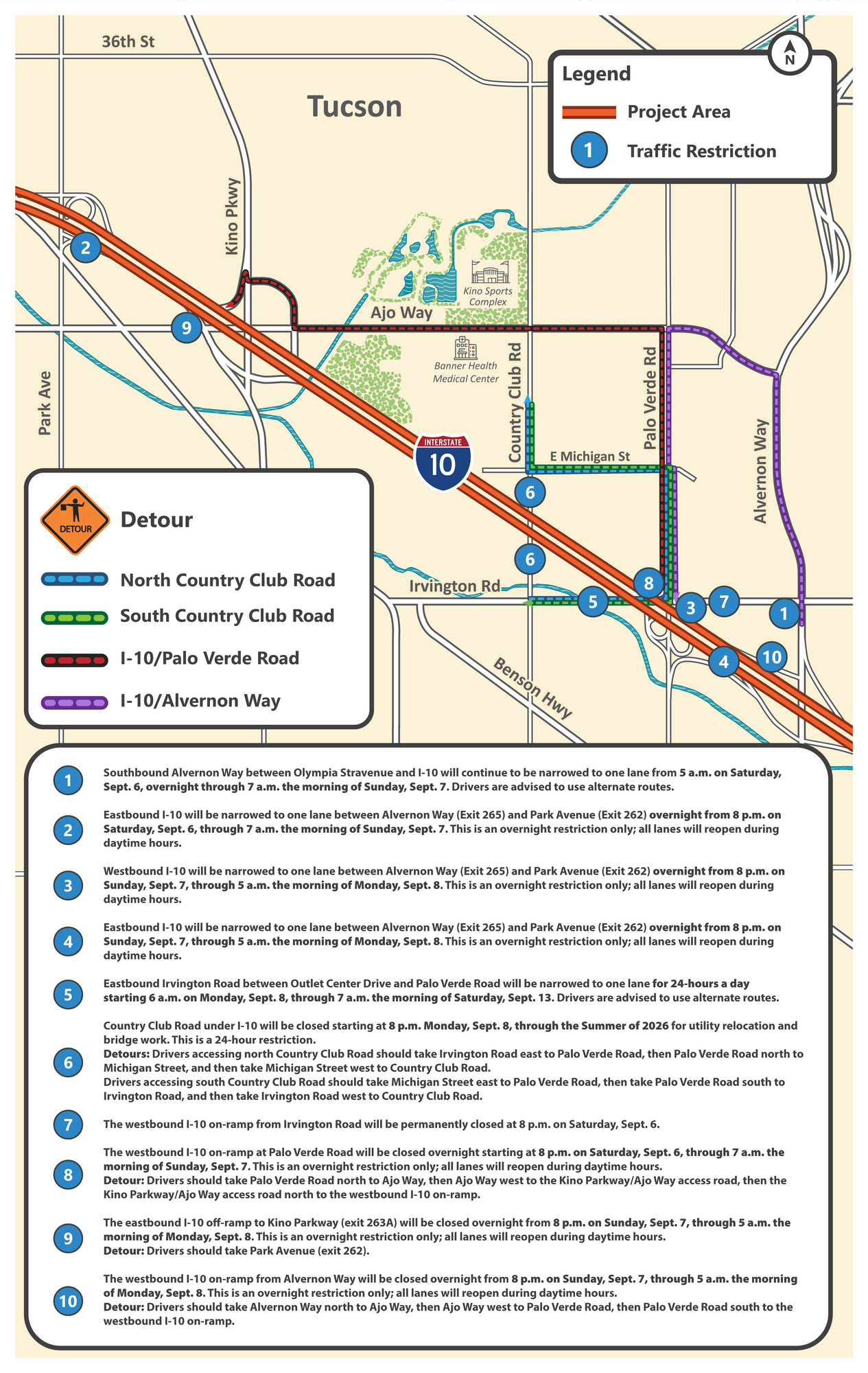 Drivers in Tucson should plan for lane restrictions and ramp closures ...