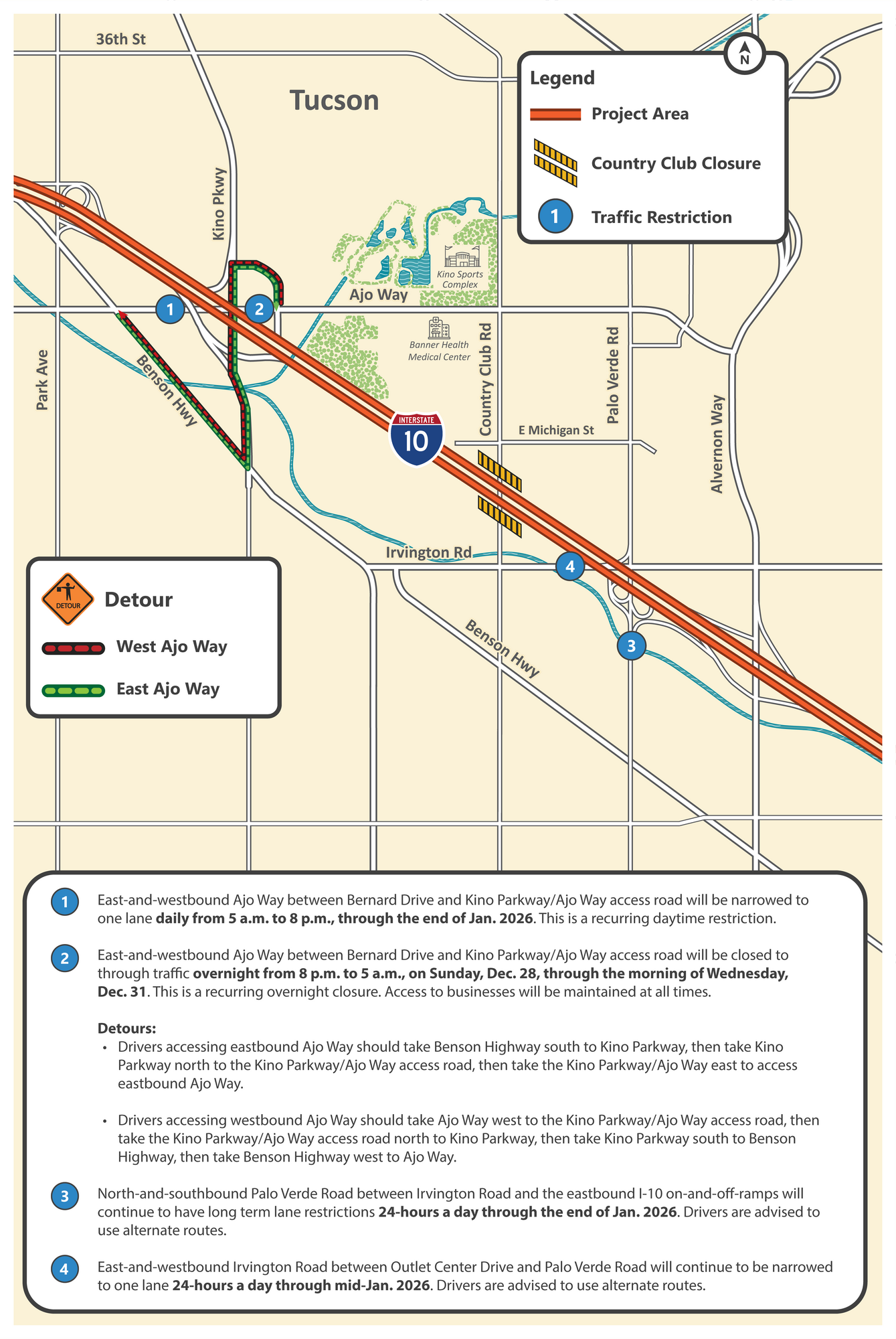 Azdot Website Drivers in Tucson should plan for lane restrictions on Interstate 10 ...