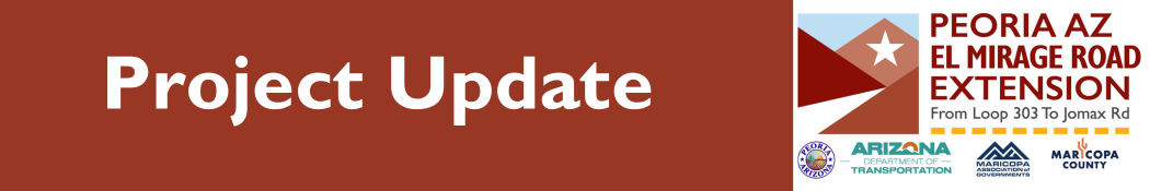 A header saying "Project Update" with the El Mirage Road Extension project name.