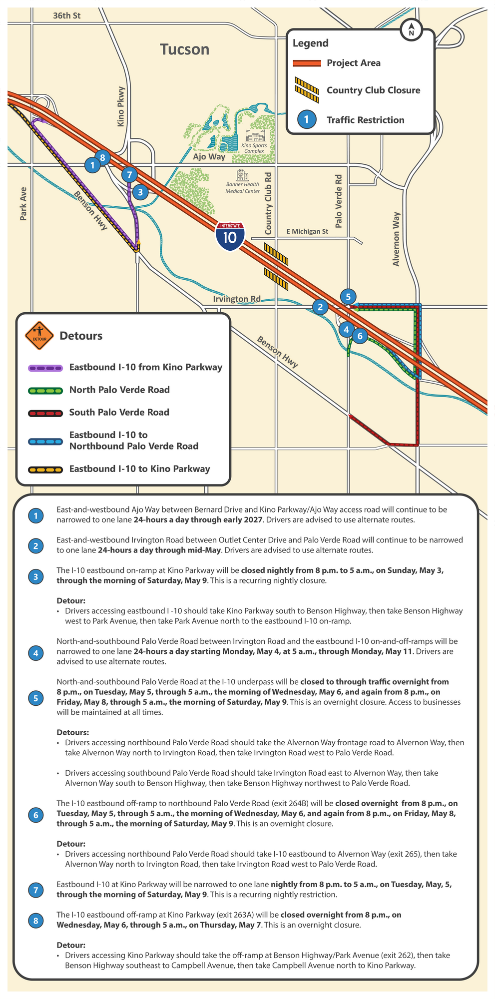 Drivers in Tucson should plan for lane restrictions and ramp closures ...