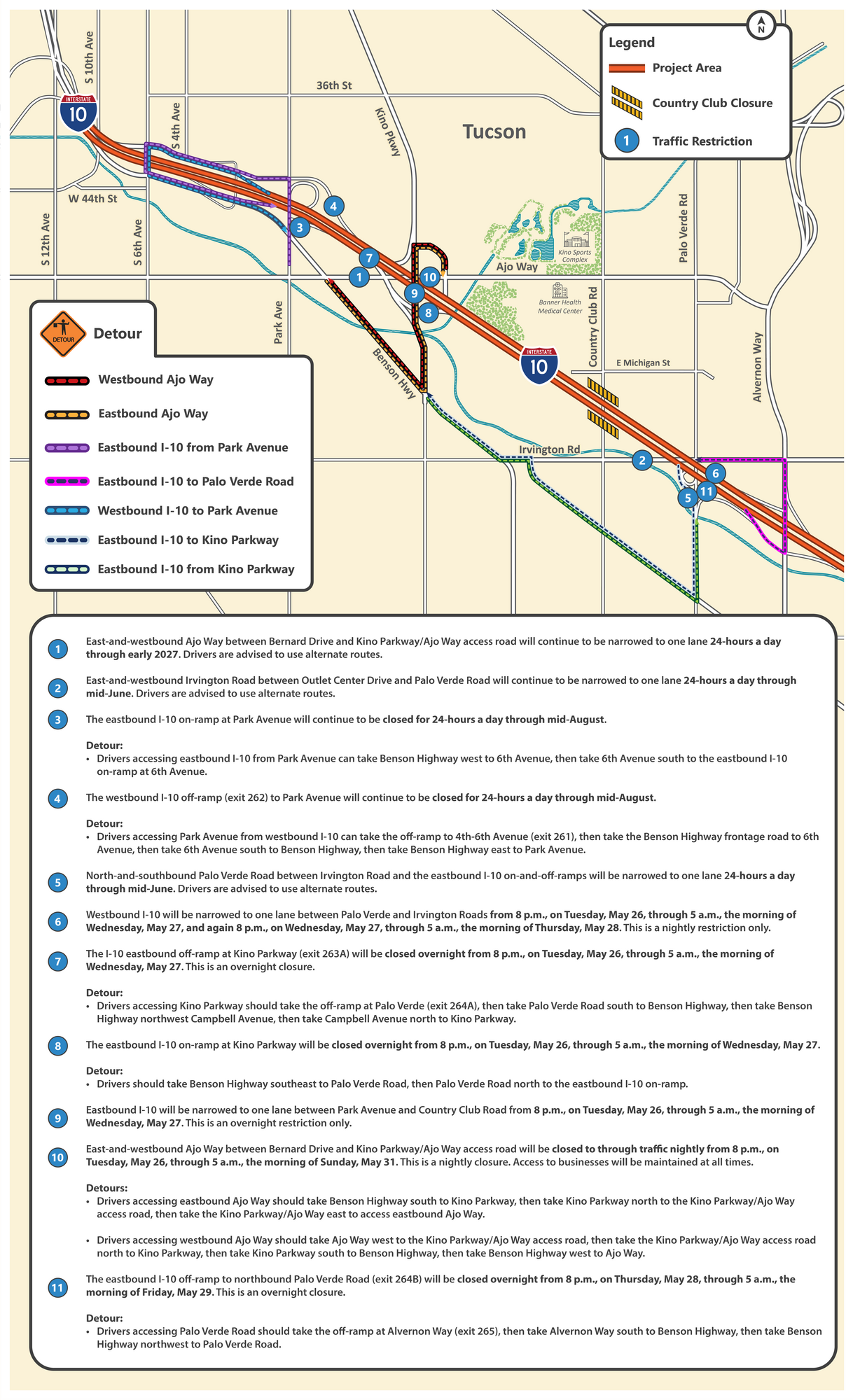 Azdot Website Drivers in Tucson should plan for lane restrictions and ramp closures ...