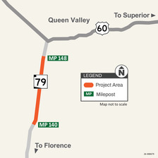 Map of SR 79 passing lane project