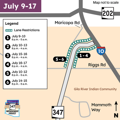 SR 347 map of traffic restrictions
