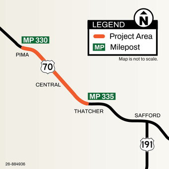 US 70, Cottonwood Wash project map