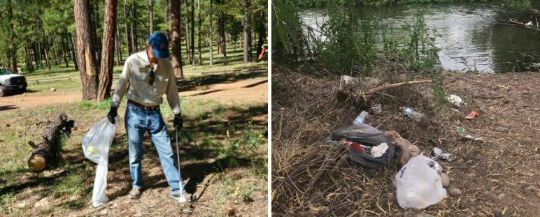 Fishing line cleanup event combined