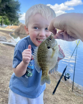 Matt Dorner son excited caught rainbow trout