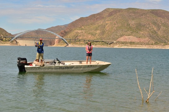 Family fishing silhouette