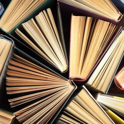Top down view of book pages