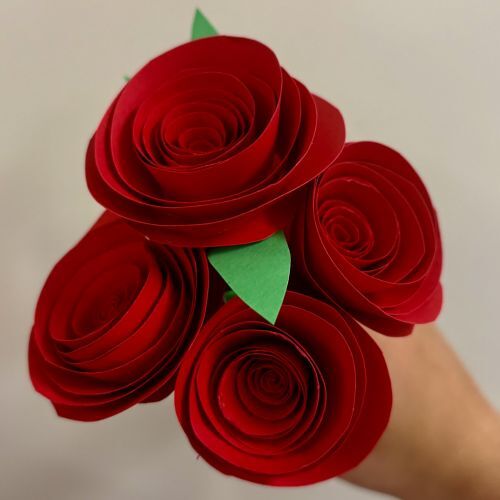 Red Rolled Paper Flowers Bouquet