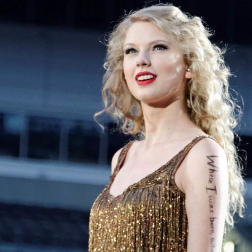 Taylor Swift in Gold Dress