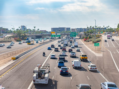 Traffic driving on a highway
