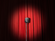 Comedy Mic Red Curtain