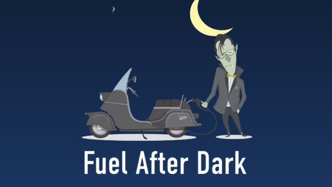 Refuel After Dark cartoon Twitter picture