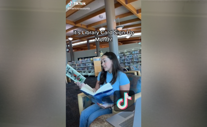 Library card signup month TikTok