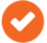 orange checkmark icon 
