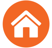 orange house home icon 
